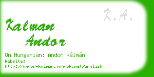 kalman andor business card
