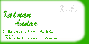 kalman andor business card